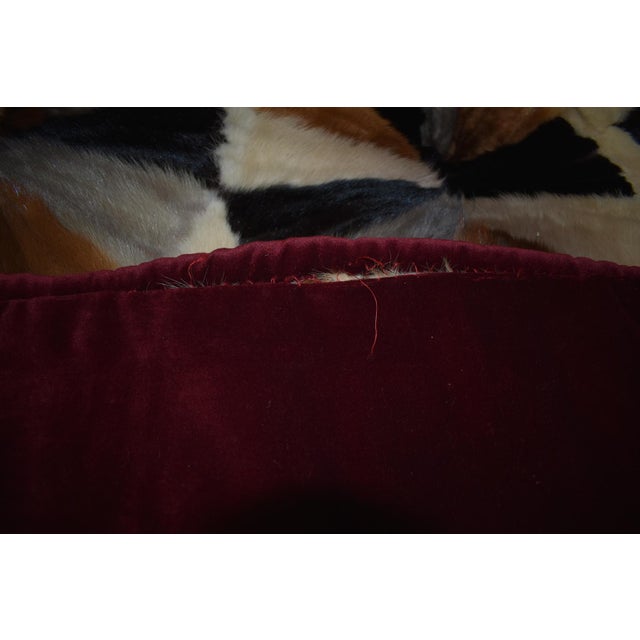 Late 20th Century Handmade Mink Queen Size Quilt With Velvet Underside For Sale - Image 10 of 11