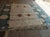 Handmade Cotton Vegetable Dyed Area Rug, White, Sky Blue, Sage Green Star Dash Striped Dhurrie-5'x8' For Sale - Image 9 of 13
