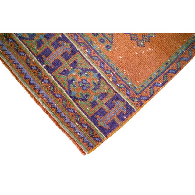 Hand-Knotted Turkish Oushak Runner Rug Hallway Decor - 2'11" X 11'8" For Sale - Image 10 of 12