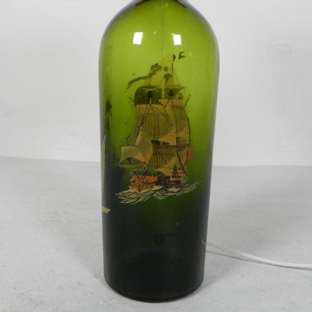 Wine Bottle Table Lamp with Fabric Shade, 1970s For Sale - Image 9 of 17