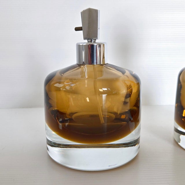 1970s Vintage Perfume Set with Spray Bottle in Murano Glass, 1970s, Set of 3 For Sale - Image 5 of 13