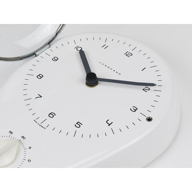 Mid-Century Modern White Wall Clock & Timer by Max Bill for Junghans, Germany, 1950s For Sale - Image 10 of 16