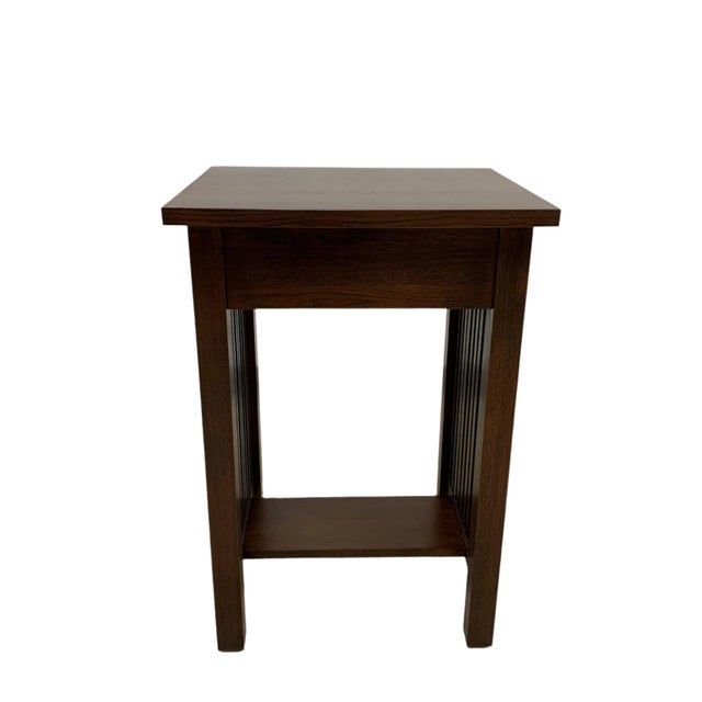 Wood Mission 1 Drawer Spindle End Table For Sale - Image 7 of 15