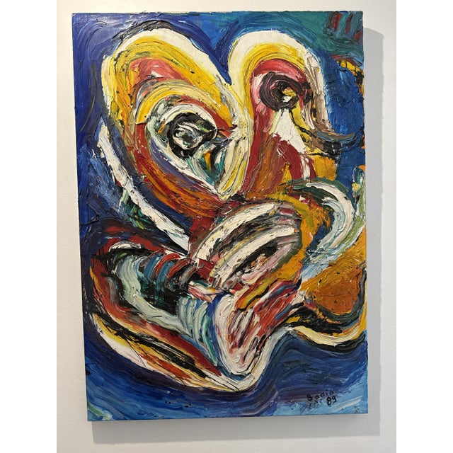 S. Badia, Cobra Movement, 1989, Oil on Canvas For Sale - Image 6 of 7