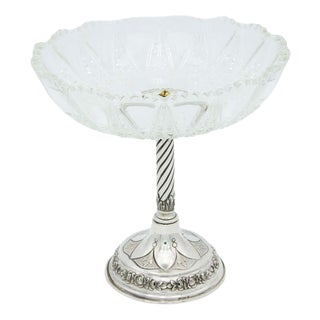 Fruit Bowl Centerpiece in Cut Glass For Sale