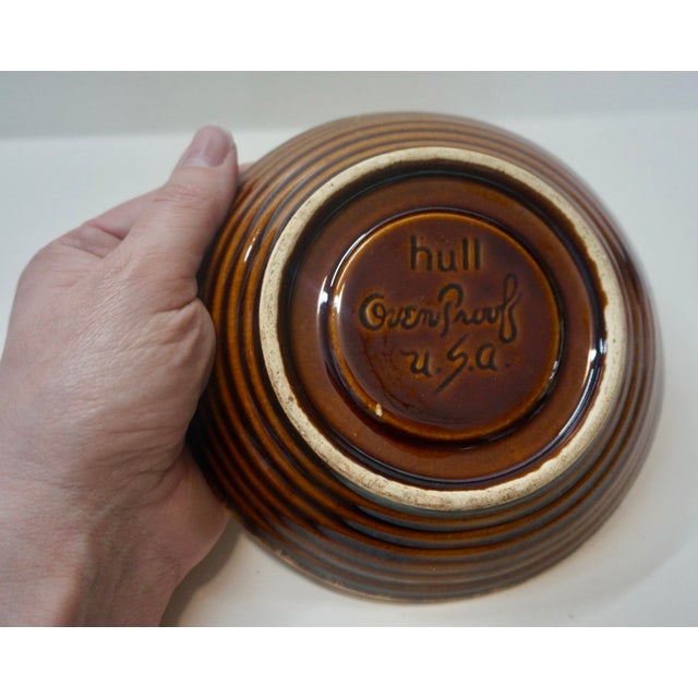 Vintage Brown Drip Glaze Stoneware Set - McCoy Bean Pot & Hull Serving Set - 3pcs For Sale - Image 11 of 11