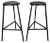 Set of Black Metal Three-Legged Bar Stools, 1960s, Italy For Sale