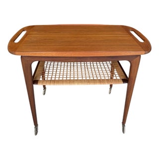 Mid-Century Modern Danish Serving Trolley by Johannes Andersen for Silkeborg, 1960s For Sale