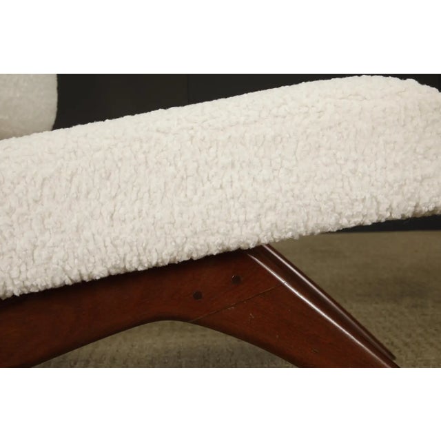 Brazilian Modern Sculptural Rosewood and White Bouclé Lounge Chair, 1960s For Sale - Image 14 of 16