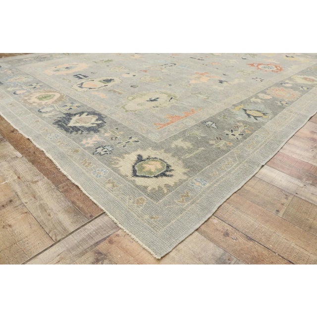 Earth-Tone Turkish Oushak Rug, 09'11 X 12'11 For Sale In Dallas - Image 6 of 9