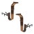 1930s Art Deco Modernist Copper and Iron Firedogs / Andirons, Pair For Sale