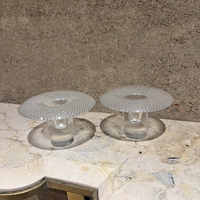 For your consideration a pair of glass candleholders designed by Tapio Wirkkala, Finnish designer for Rosenthal Germany...