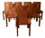 Brutalist Elm and Leather Dining Chairs attributed to Giovanni Luigi Gorgoni for Roche Bobois, 1970s, Set of 7 For Sale