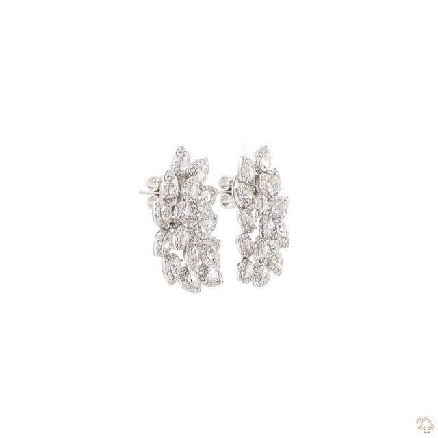 3.97 Carat Rose Cut Diamond Gold Earrings, Pair For Sale - Image 9 of 9
