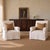 Traditional Regent Chair Slip Covered in Belgian Linen- Greige For Sale - Image 3 of 11