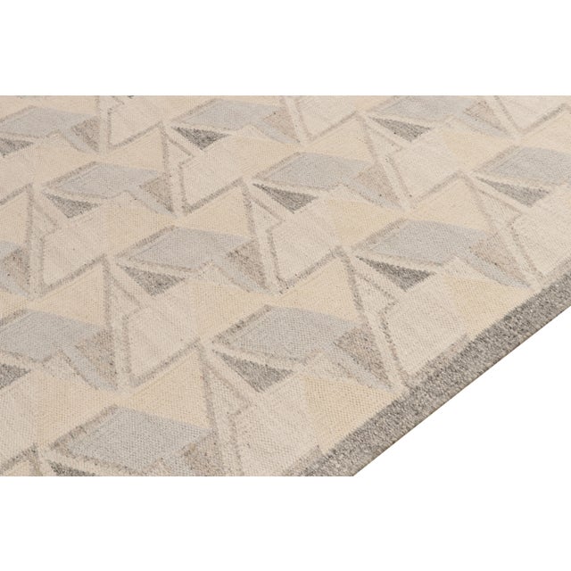 Not Yet Made - Made To Order Rug & Kilim's Scandinavian Style Kilim Rug in Blue and Gray Geometric Pattern - 6'x9' For Sale - Image 5 of 6