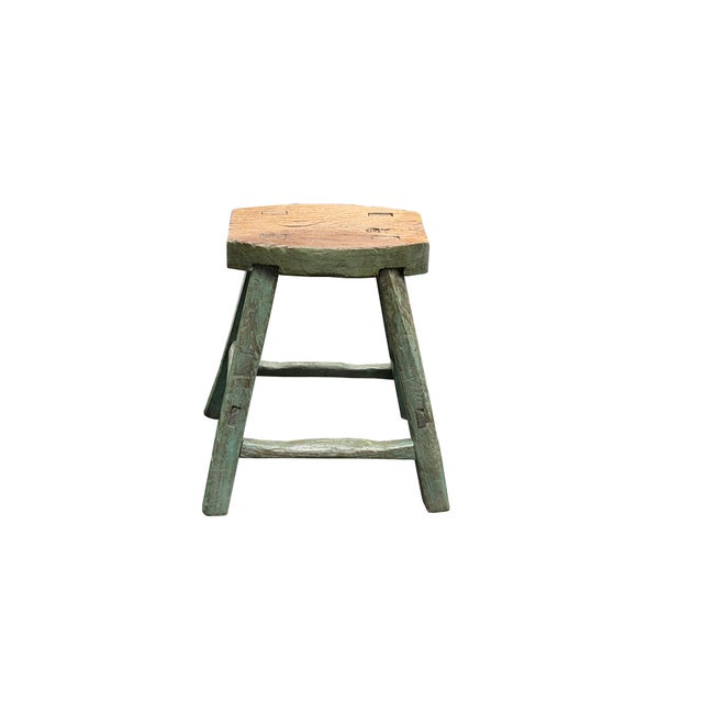 Add a touch of timeless, weathered charm to your home with this beautifully crafted rustic wooden stool. Featuring a...