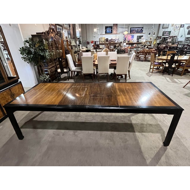 Wood Bernhardt Asian Style Dining Table & 6 Chairs - Set of 7 For Sale - Image 7 of 12