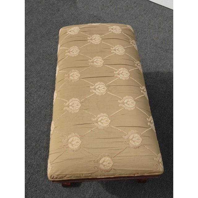 Vintage French Country Bedside X Bench Silk Blend Fabric For Sale - Image 4 of 12