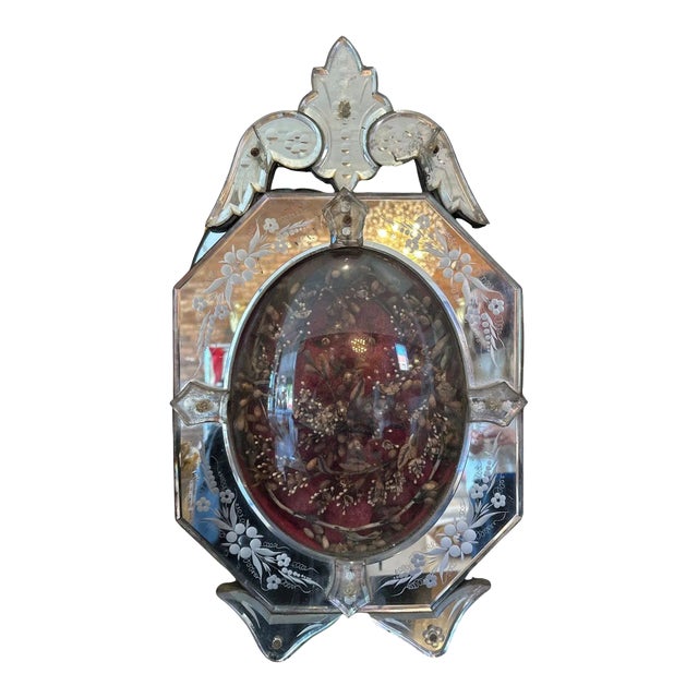 French Bridal Wreath in Venetian Frame For Sale