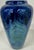 1990s Randy Strong Art Glass Iridescent Cobalt Pulled Feather Vase For Sale - Image 5 of 11