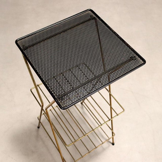 Small Etagere in Enameled Metal and Brass, 1950s For Sale - Image 3 of 6