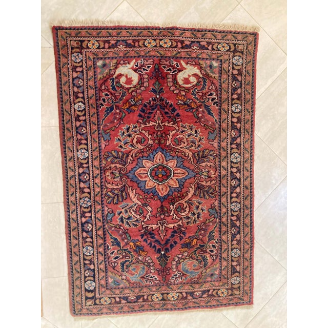 Antique Hand-Knotted Turkish Rug, Wool, Floral Design, 1940, Turkey For Sale - Image 9 of 17