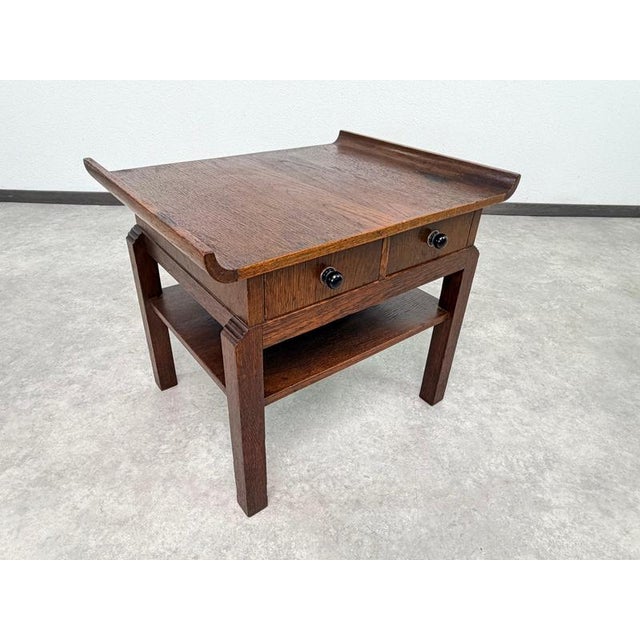 1930s Art Deco Oak Side Table attributed to Lajos Kozma, 1930s For Sale - Image 5 of 11
