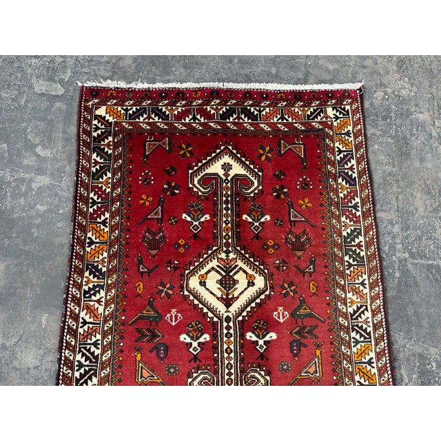 1980s Vintage Hand Knotted Tribal Runner Rug For Sale - Image 5 of 7