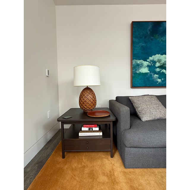 This lovely pair of large vintage end tables styled after iconic designer Milo Baughman provide the aesthetic presence...