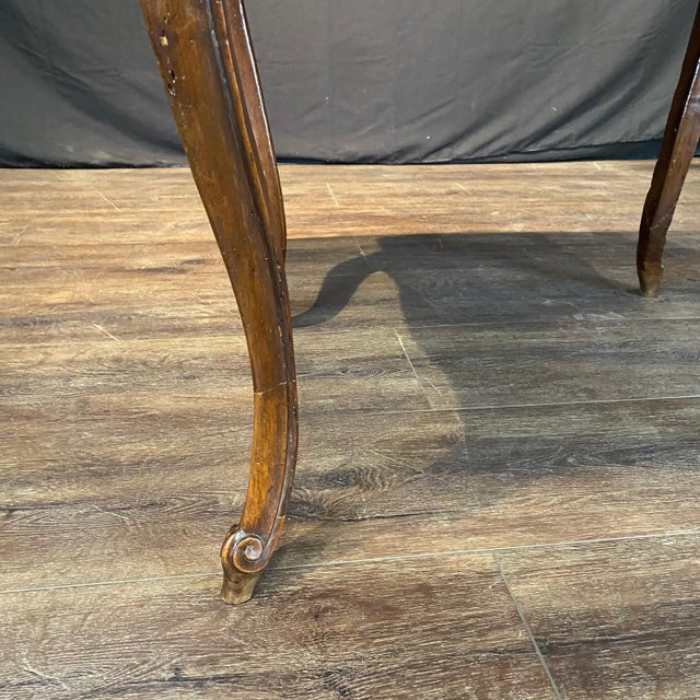 French Early Carved Louis XV Walnut Side Table For Sale - Image 9 of 10