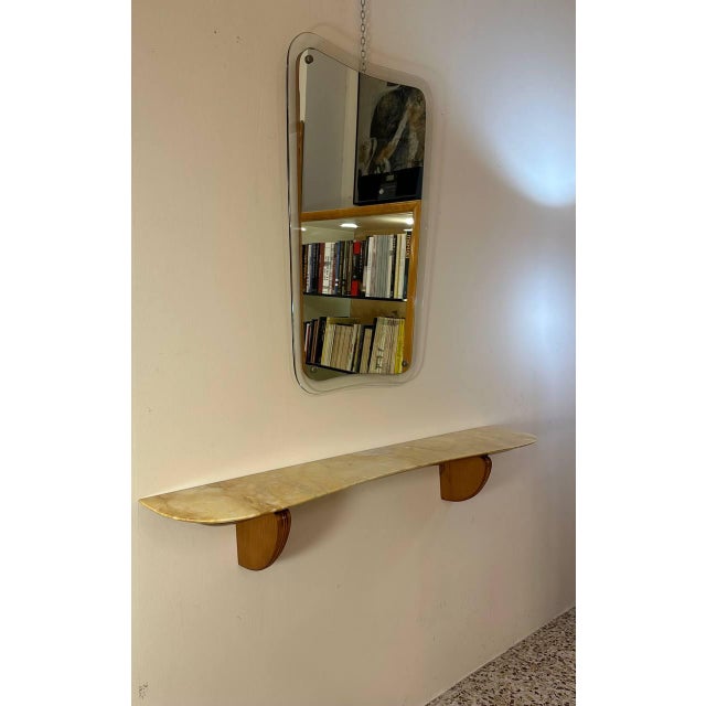 Italian Art Deco Console Table and Mirror by Paolo Buffa, 1940s, Set of 2 For Sale - Image 6 of 17