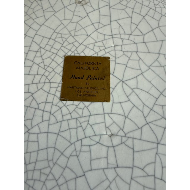 Mid-Century Modern Large Vintage Majolica Magnolia Serving Platter Hartman Studios of Los Angeles, California For Sale - Image 3 of 10