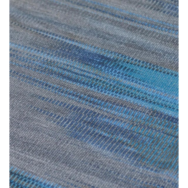 Contemporary Contemporary Vegetable-Dyed Wool Abstract Flatweave For Sale - Image 3 of 8