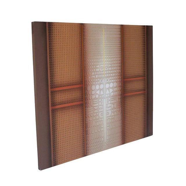 Unique Large stencil cast painting on canvas by Paul Maxwell. Maxwell developed and patented a unique medium called...