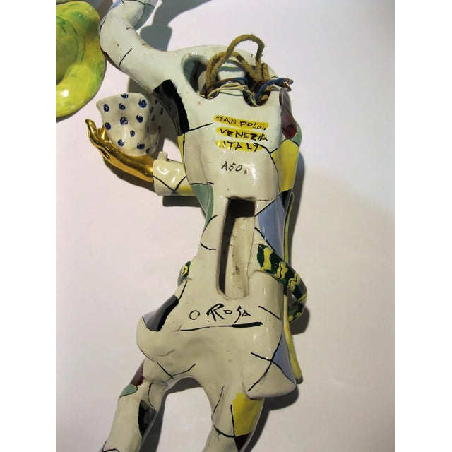 Mid-Century Modern 1950s San Polo Ceramic "Pantalone and Arlecchino" Sconces - a Pair For Sale - Image 3 of 9