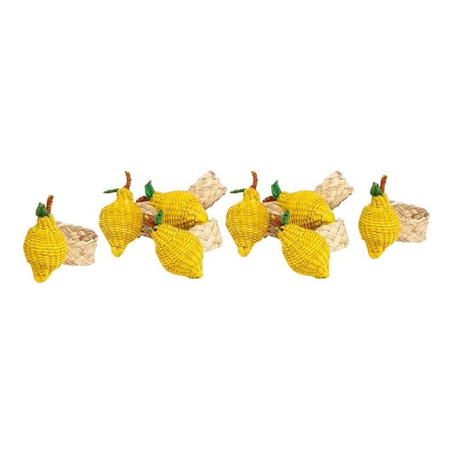 Not Yet Made - Made To Order Sharland England Fruit Iraca Napkin Rings, Lemon - Set of 4 For Sale - Image 5 of 6