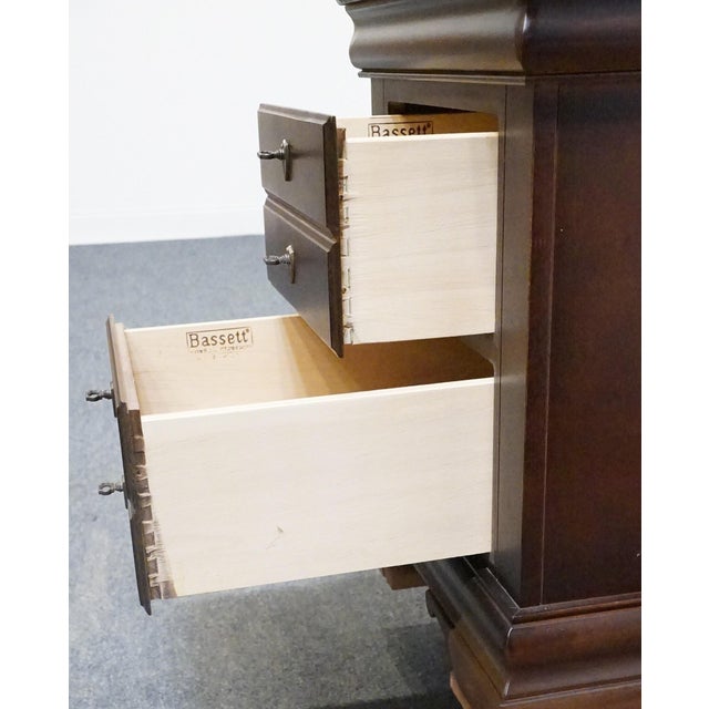 Wood Bassett Furniture Cherry Traditional Contemporary 23" Chairside Chest / Accent End Table For Sale - Image 7 of 12