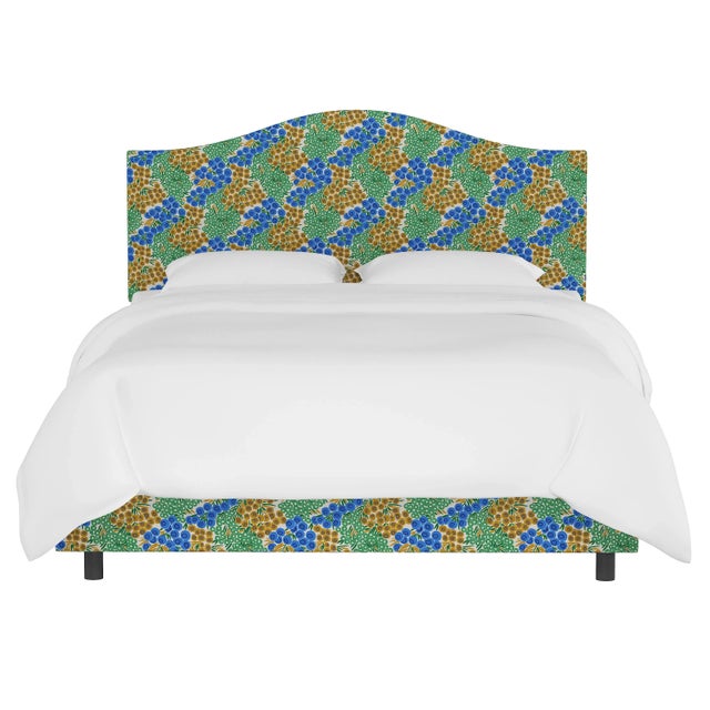Transitional Kenmore Bed in Blue Citrine Loiret, Twin For Sale - Image 3 of 6