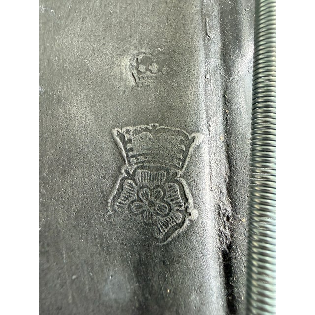 Mid-20th Century Large 15" Belgian Pewter Charger Platter With Crowned Fleur-De-Lis For Sale - Image 4 of 5