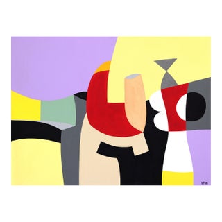 Intesa 1 - Abstract Vibrant Colorful Geometric Art on Canvas Original Artwork by Federico Pinto Schmid For Sale