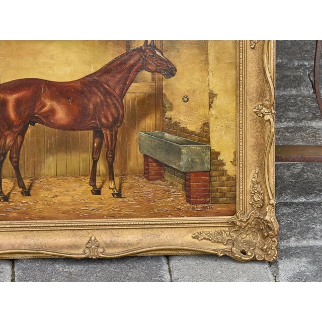 American Equestrian Oil on Board Signed Louis Nadler, Early 20th Century For Sale - Image 10 of 12