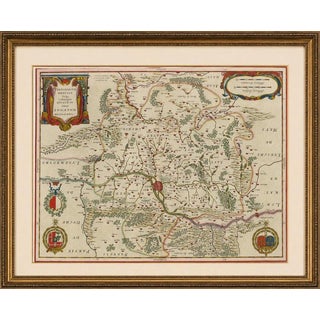 Antique Metz, Lorraine & Verdun Blaeu Atlas Map, France, 1642 For Sale