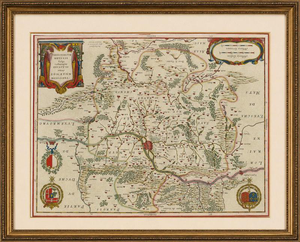 Antique Metz, Lorraine & Verdun Blaeu Atlas Map, France, 1642