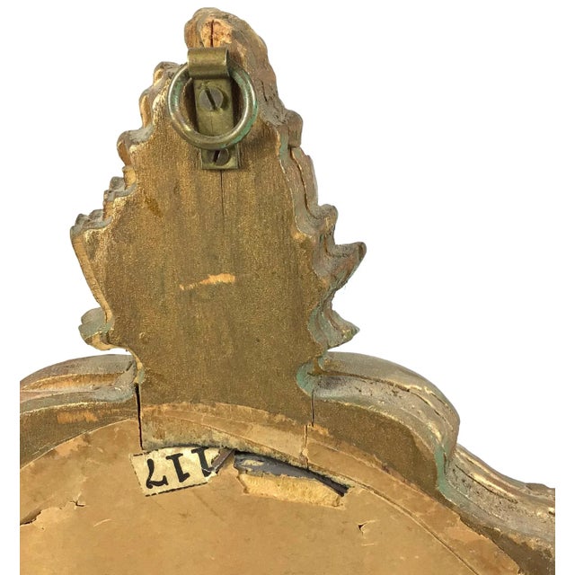 Antique Hand Carved Wood Table or Wall Mirror For Sale - Image 10 of 11