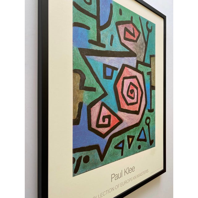 Teal Paul Klee Vintage 1986 Lithograph Print Framed Modernist Poster " Heroische Rosen " 1938 For Sale - Image 8 of 15