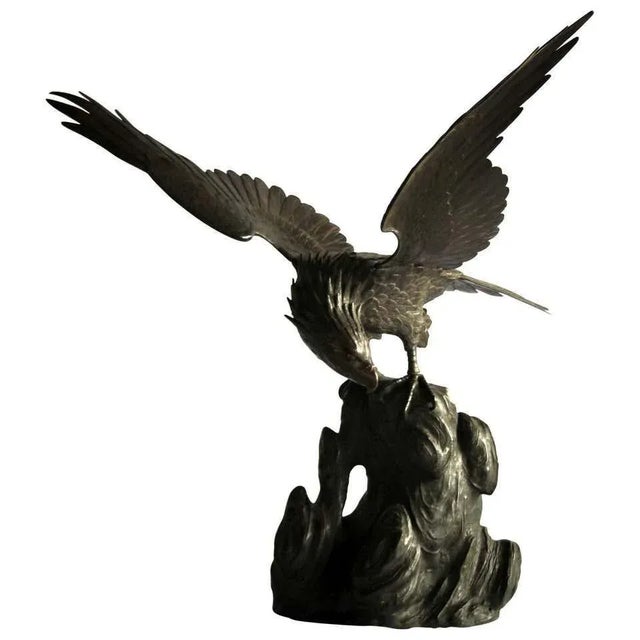 19th Century Japanese Meiji Period Eagle in Bronze For Sale - Image 9 of 9