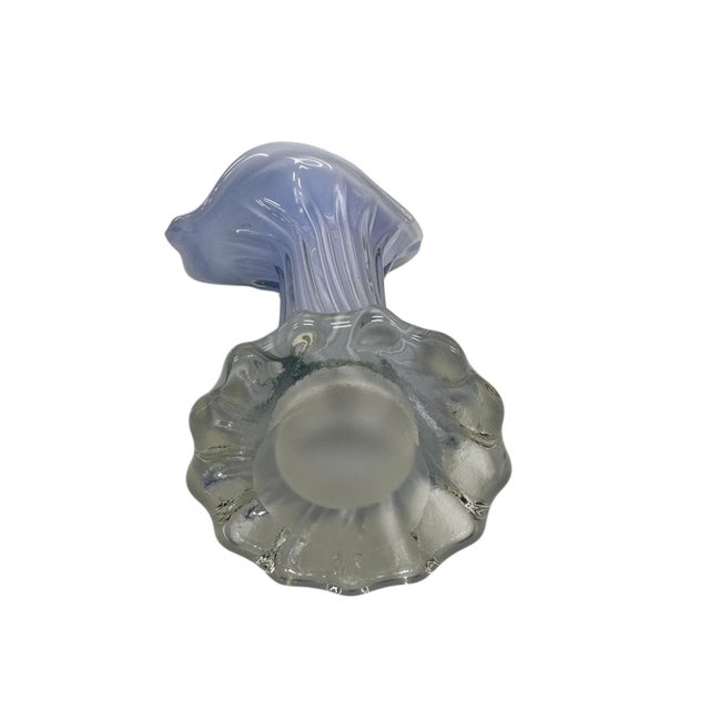1960s Clear and Blue Murano Glass Flower Vase, Italy, 1960s For Sale - Image 5 of 6