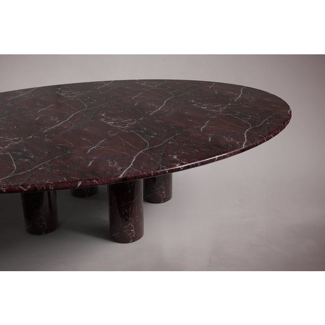 Era Rosso Levanto Oval Marble Dining Table For Sale - Image 4 of 4