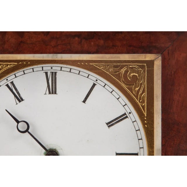 Antique Burr Walnut Ebonized Cased Desk Clock from Baldwin of Loughborough For Sale - Image 6 of 9